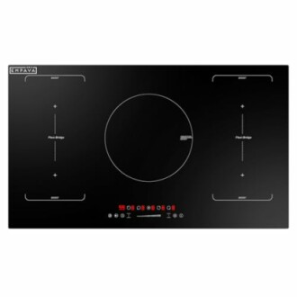 Black induction cooktop with touch controls