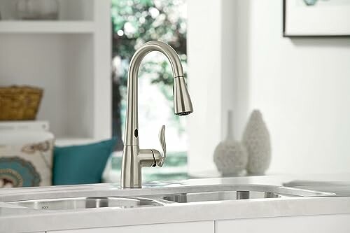 Modern kitchen faucet with dual sink